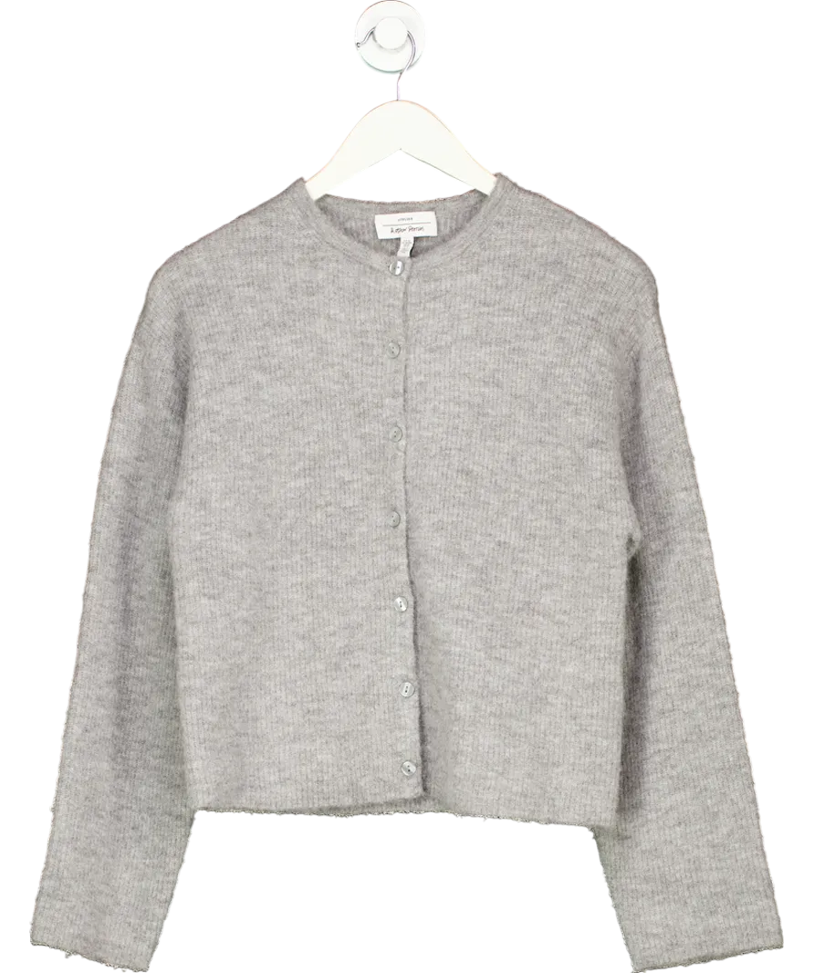 & Other Stories Grey Alpaca-blend Knitted Cardigan UK XS
