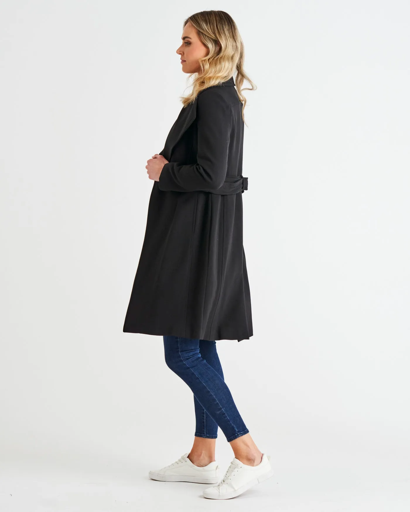 CHRISTINA WRAP COAT - BLACK
