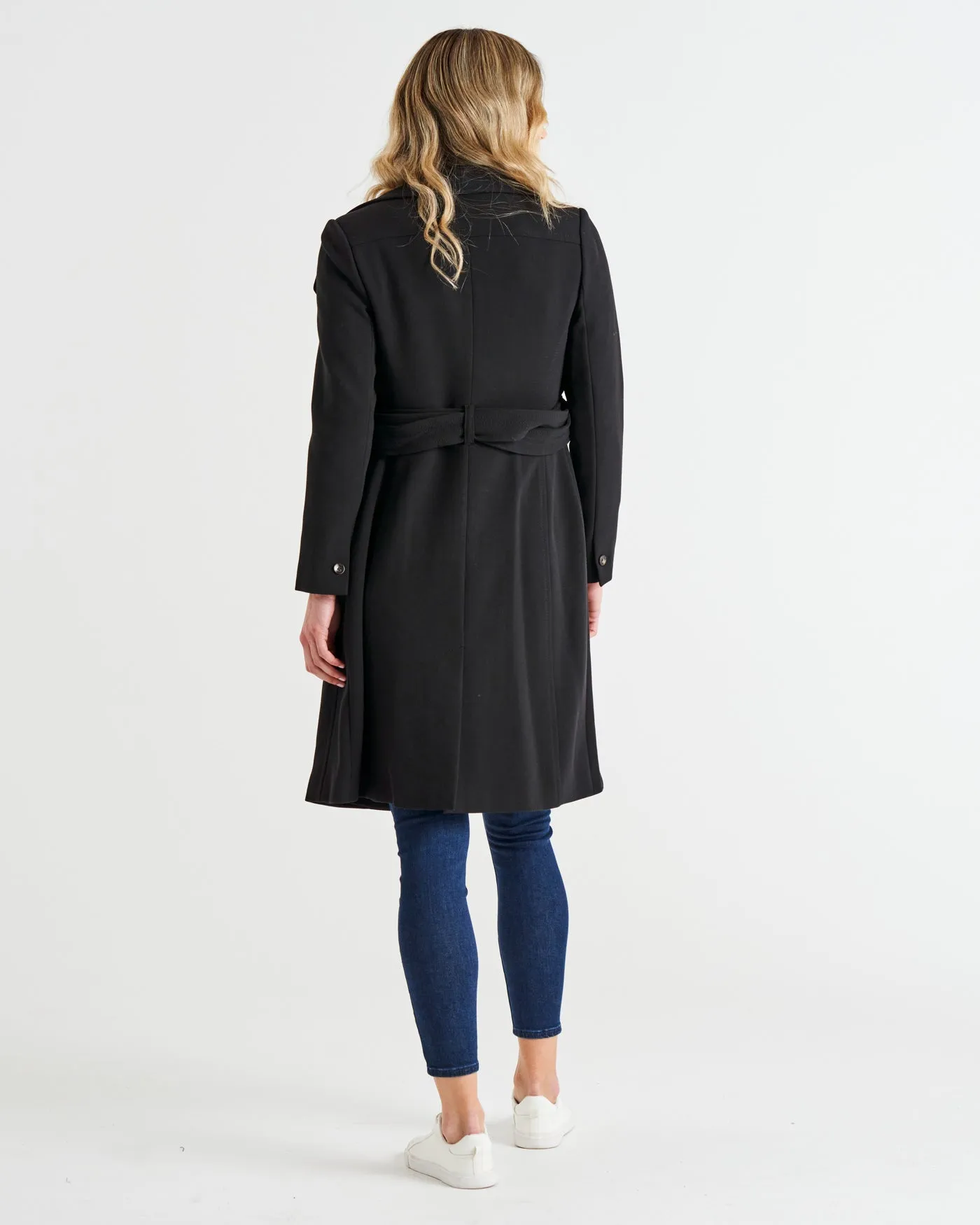 CHRISTINA WRAP COAT - BLACK