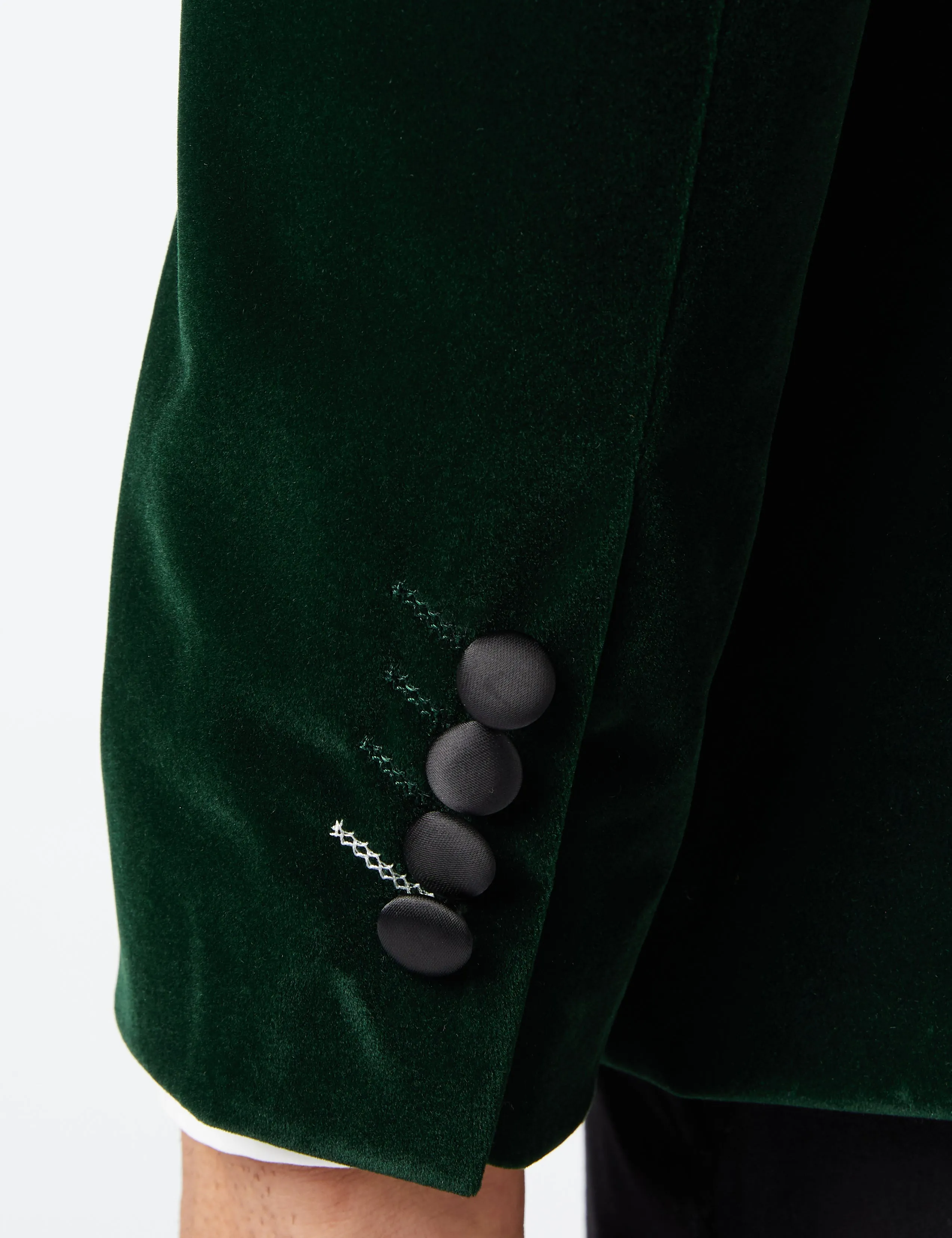 DINNER MAK - Green Soft Velvet Tuxedo Jacket