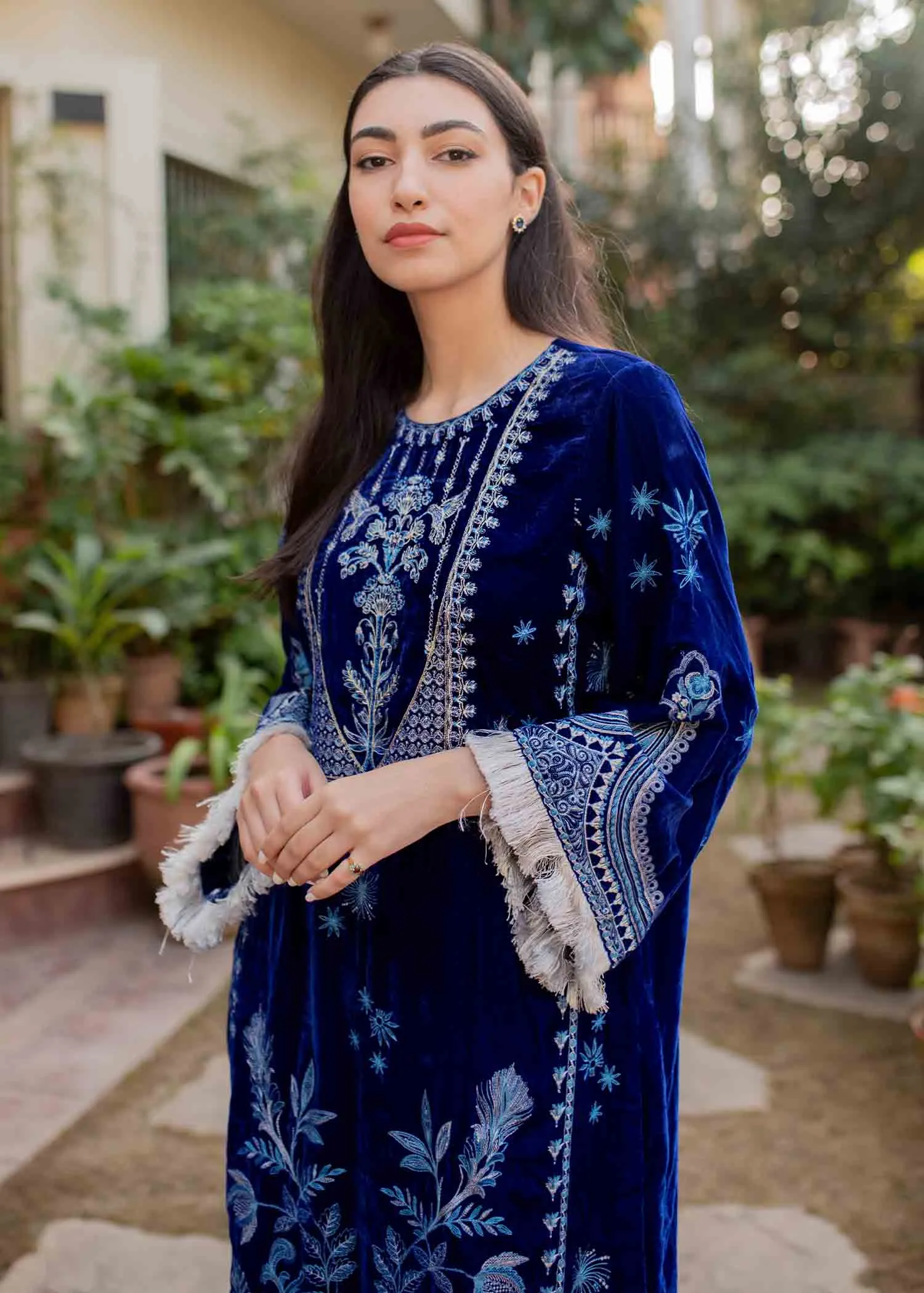 Elegant Party Wear Salwar Kameez in Micro Velvet #PF259