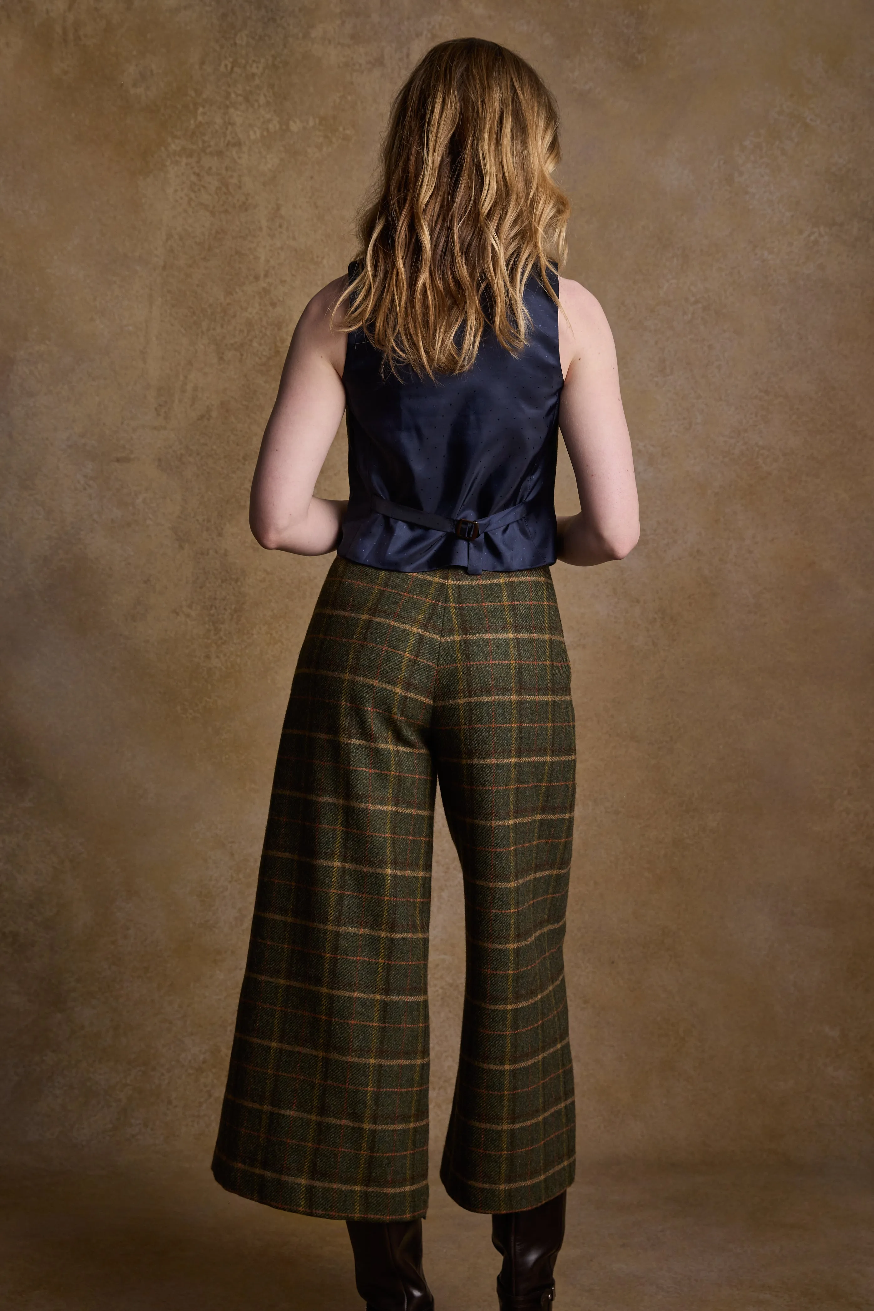 Enya Tweed Culottes - Green Country Check