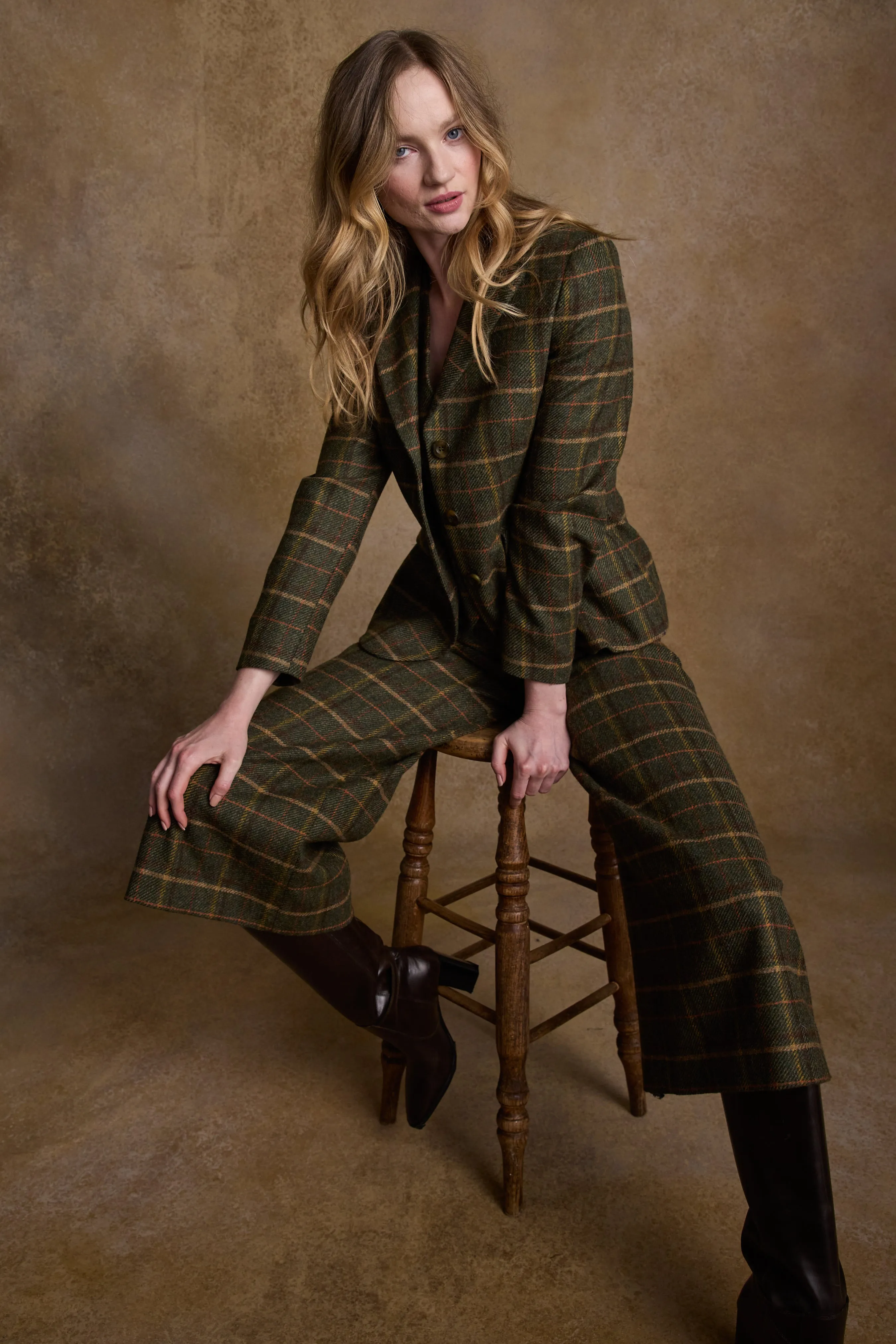Enya Tweed Culottes - Green Country Check