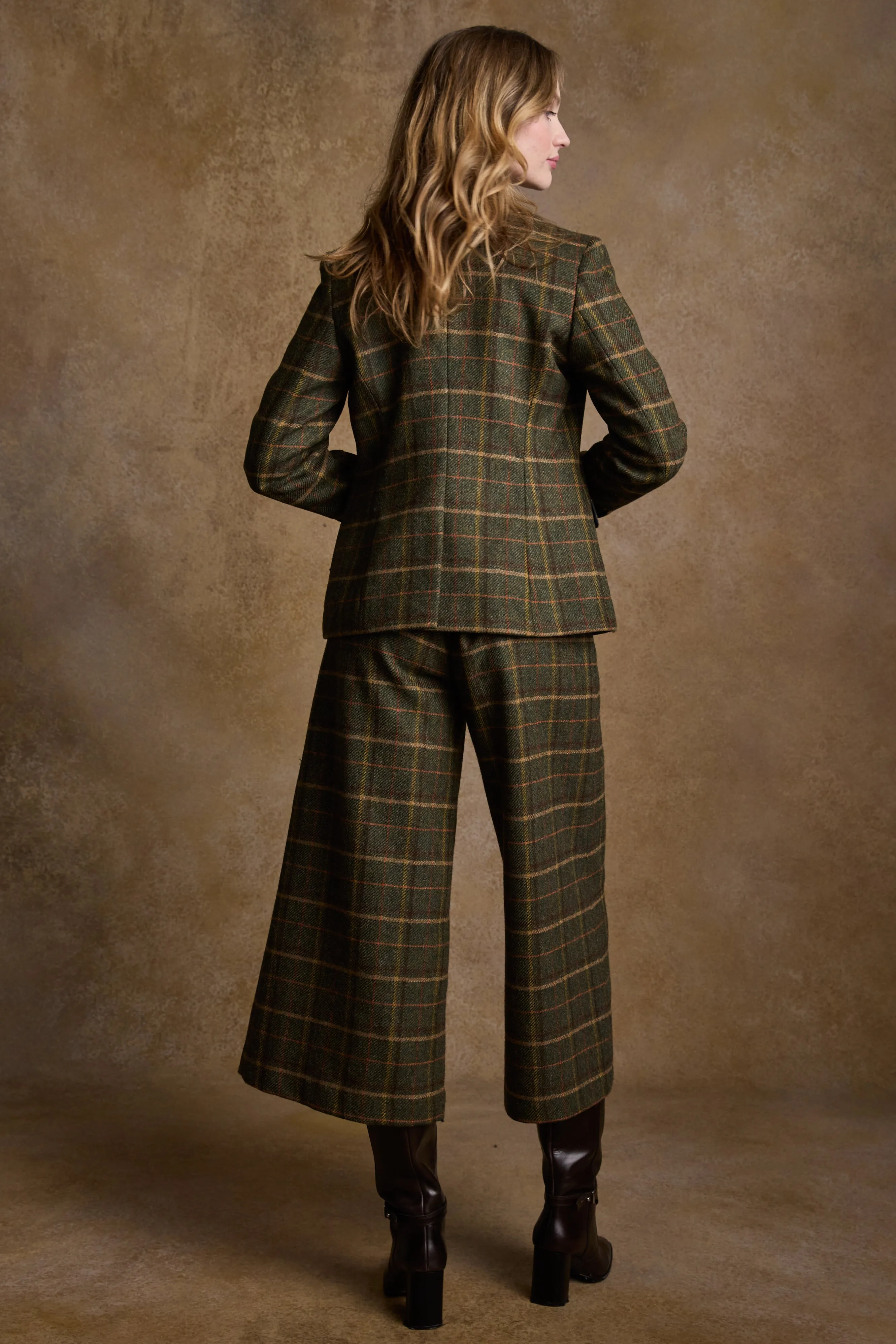 Enya Tweed Culottes - Green Country Check