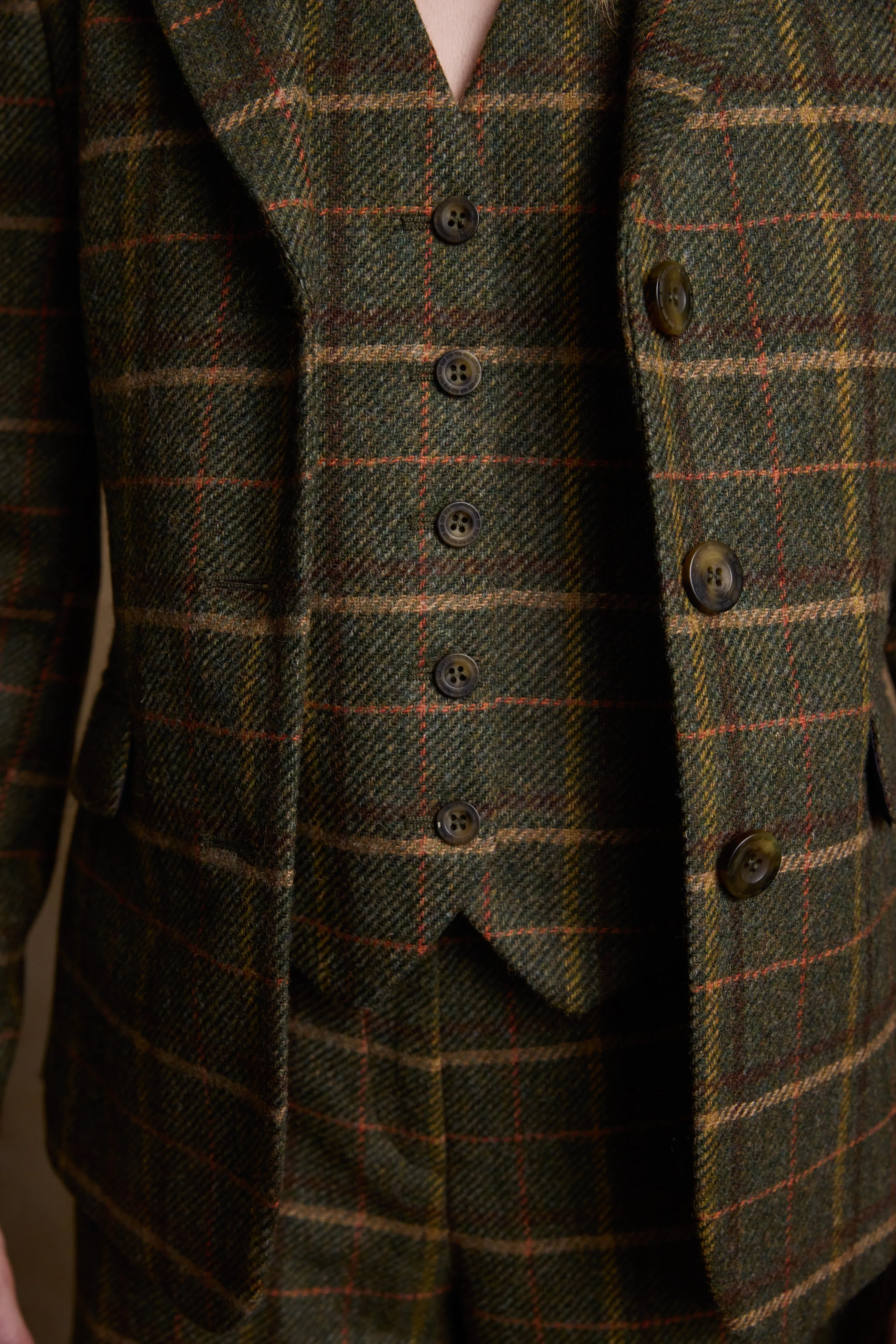 Enya Tweed Culottes - Green Country Check