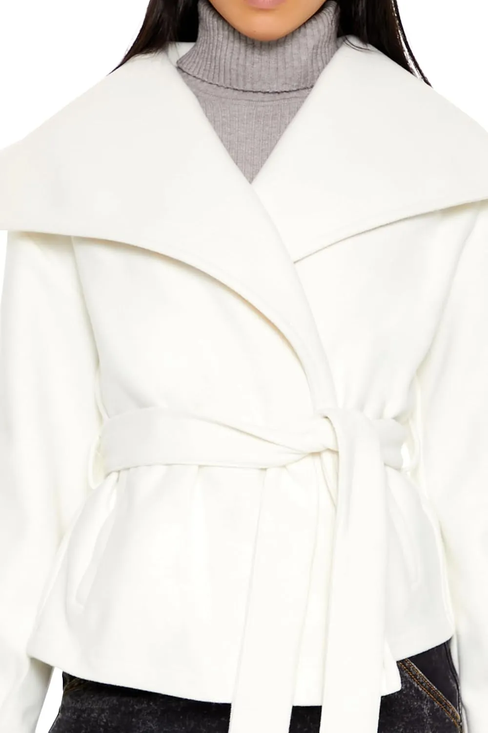 Forever 21 Women's Brushed Tie-Waist Wrap Coat
