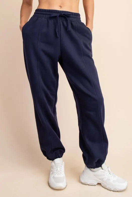 French Terry Fleece Jogger Sweatpant Navy