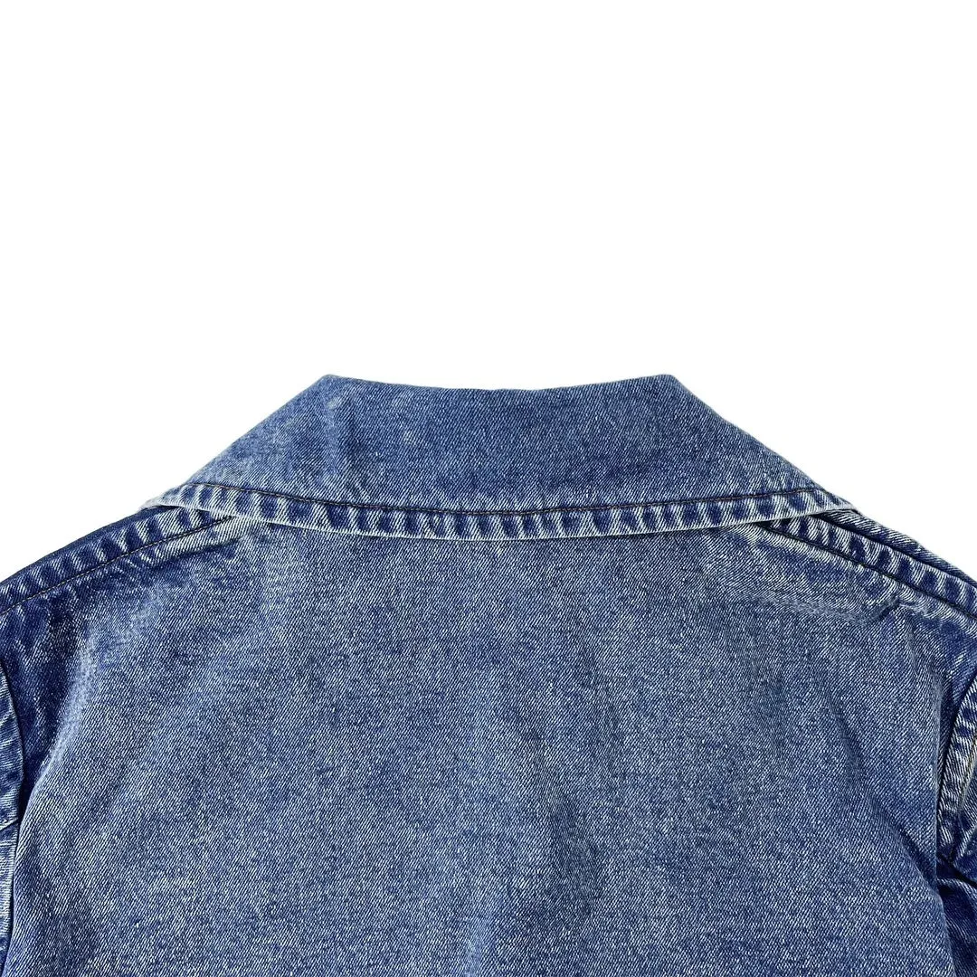 Fur Collar Trench Denim Coat