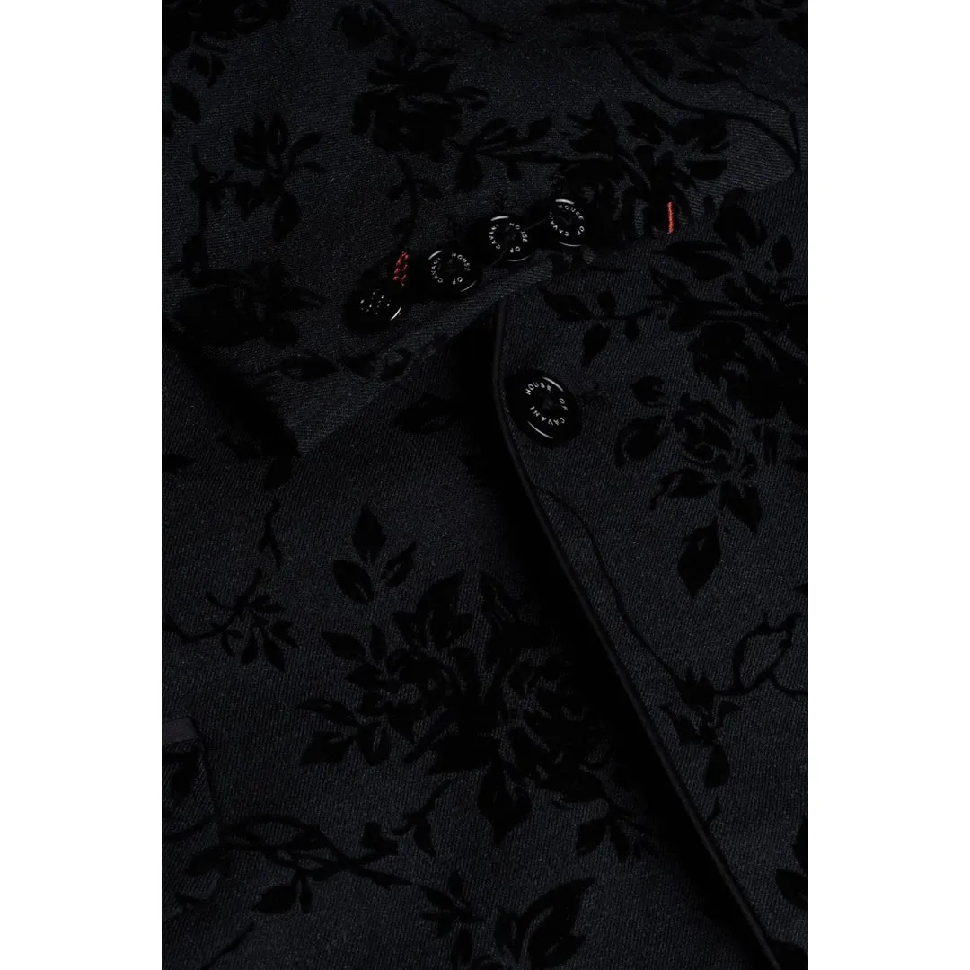 Georgi - Men's Black Floral Blazer