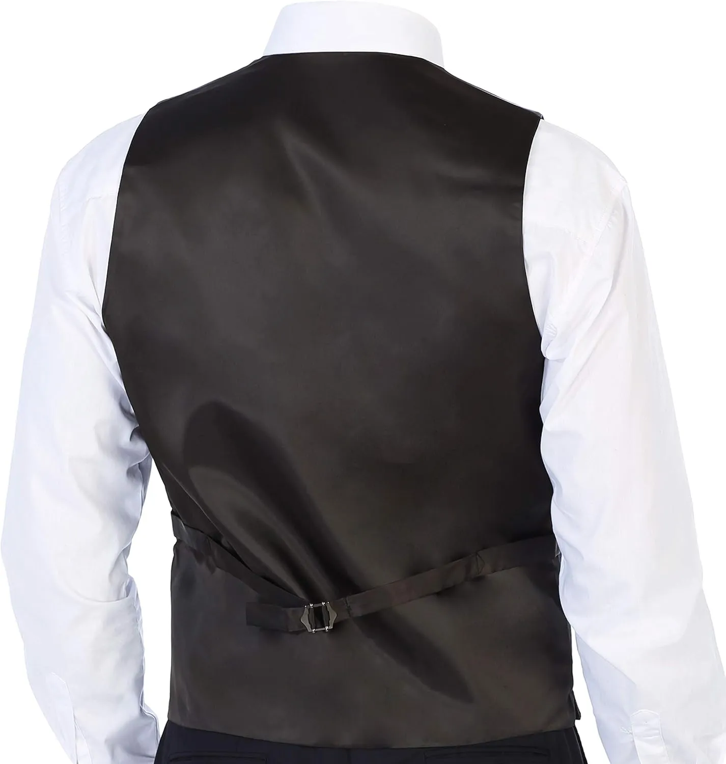 Gioberti Men's 5 Button Formal Wool Blend Tweed Pin Stripe Vest