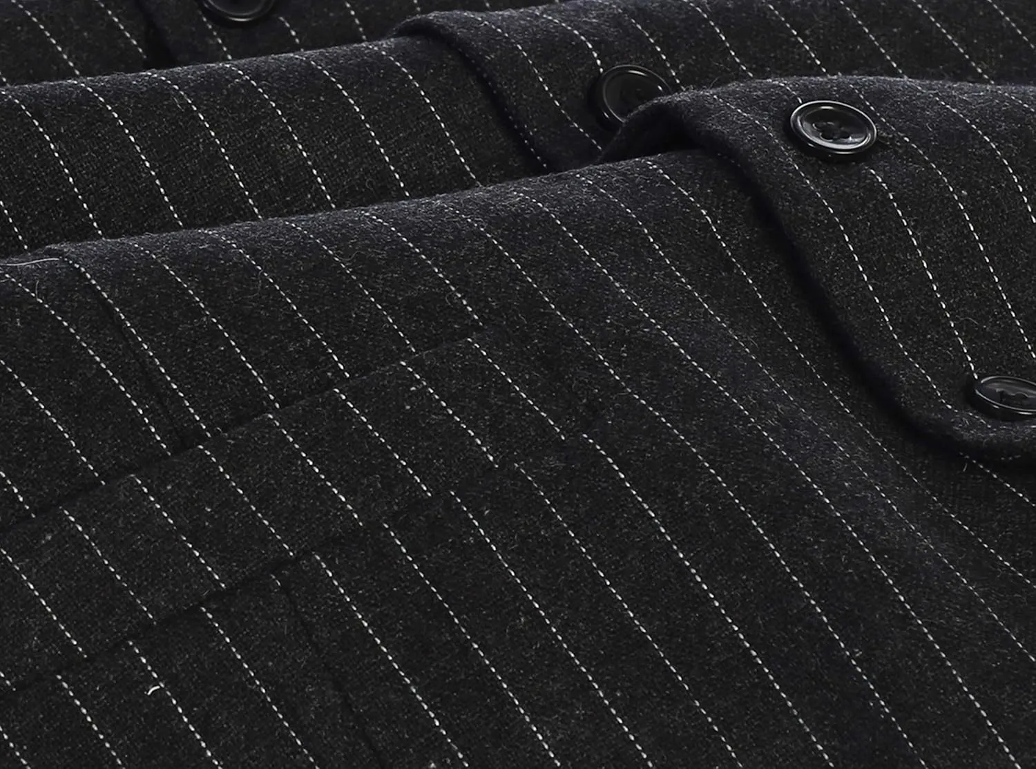 Gioberti Men's 5 Button Formal Wool Blend Tweed Pin Stripe Vest