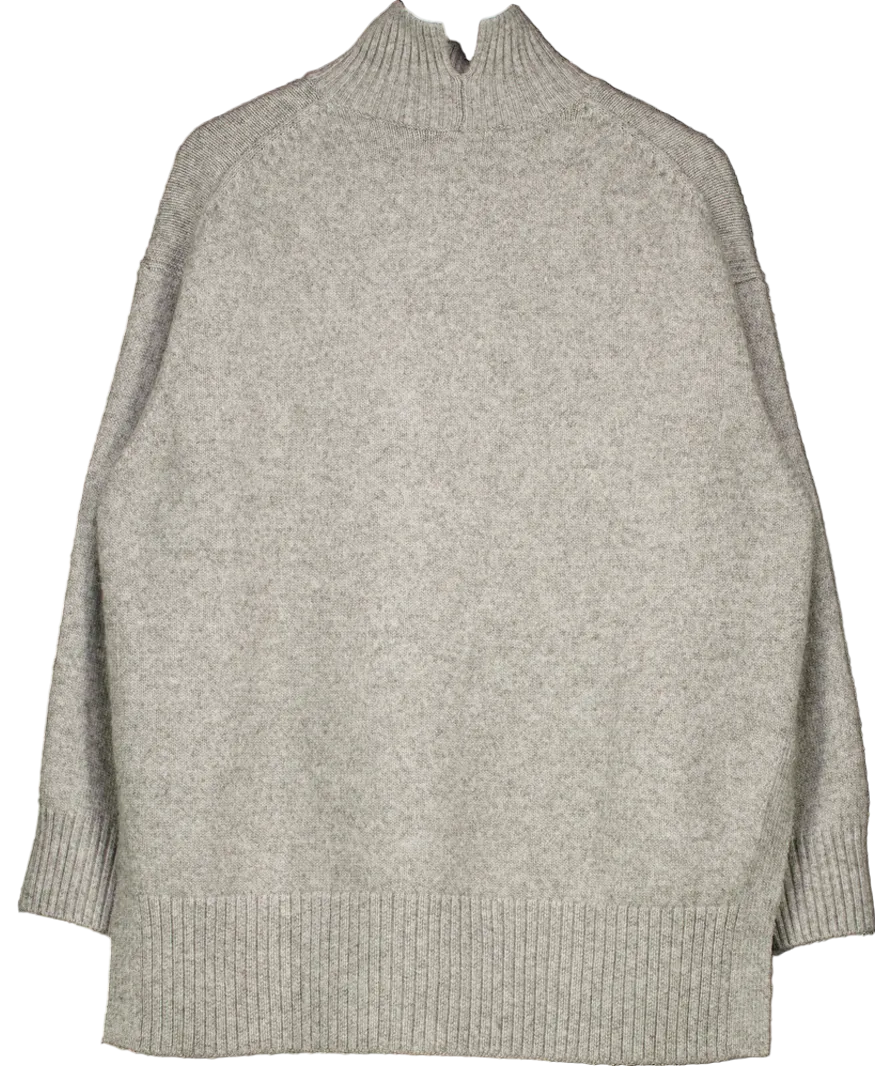 H&M Grey Wool Blend Roll Neck Jumper UK XL
