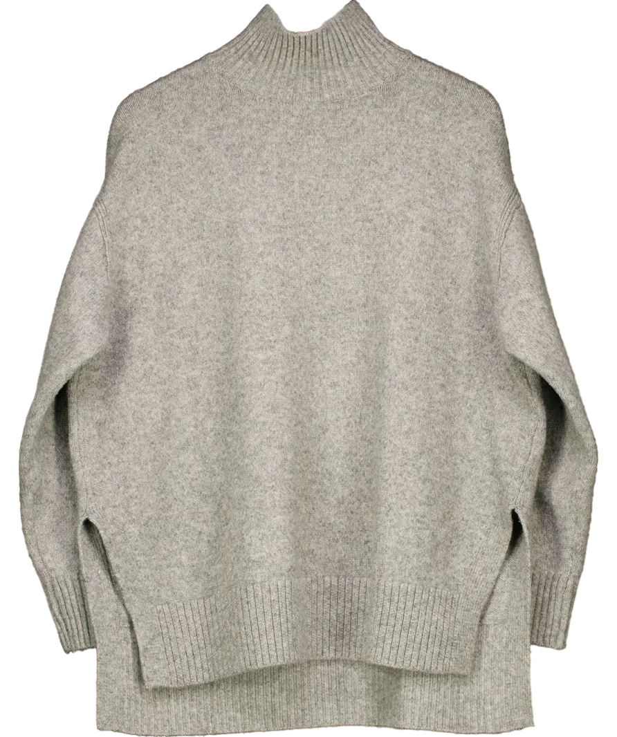H&M Grey Wool Blend Roll Neck Jumper UK XL