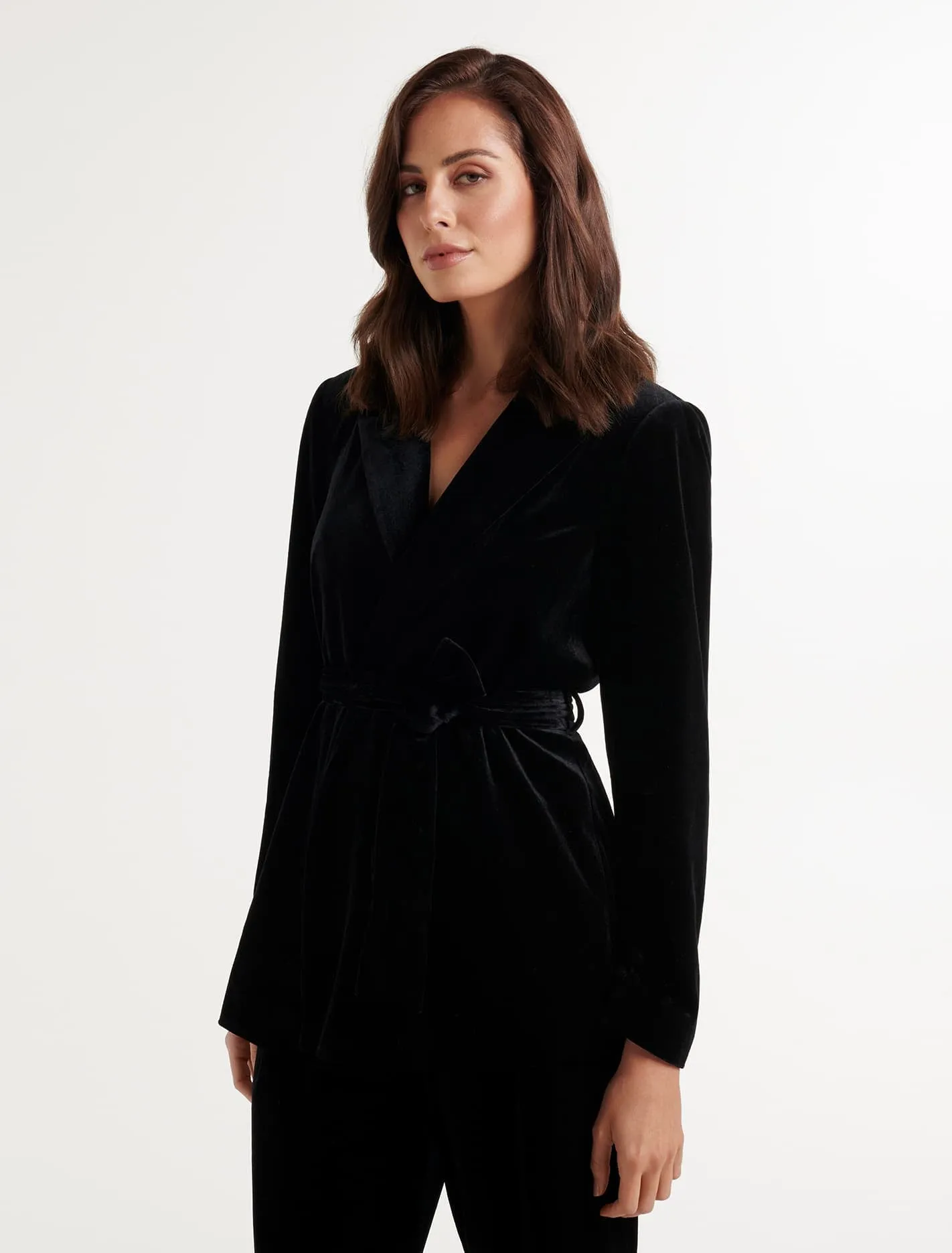 Harlow Velvet Wrap Blazer