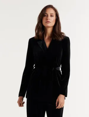 Harlow Velvet Wrap Blazer