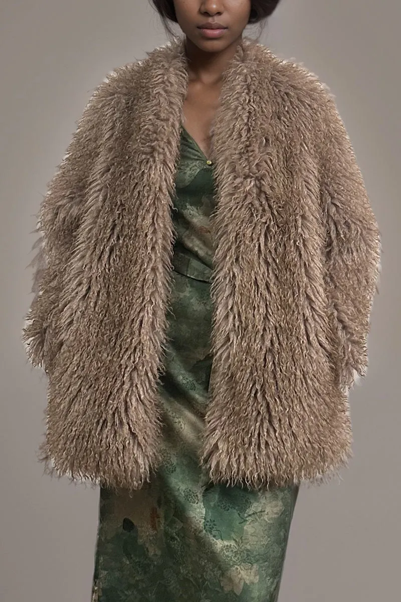 HCT1093 Chic Boho Shag Coat Outerwear