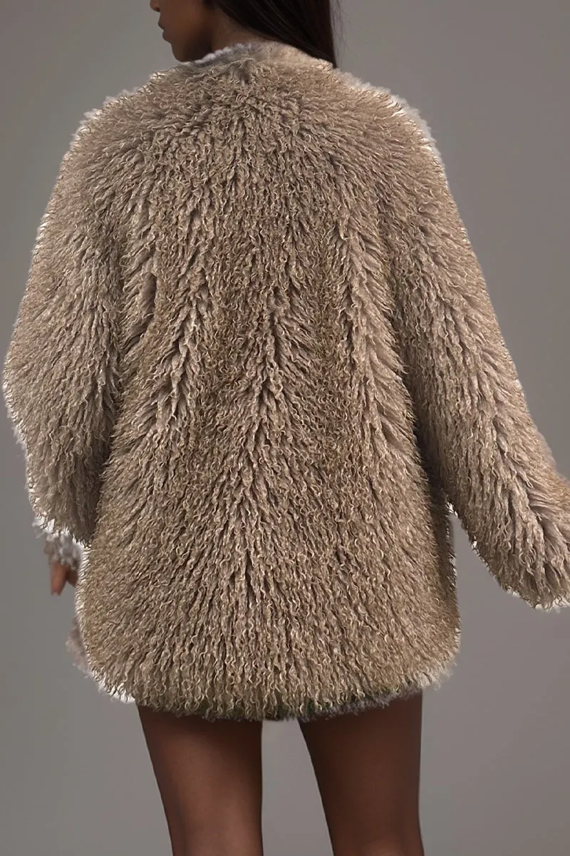 HCT1093 Chic Boho Shag Coat Outerwear