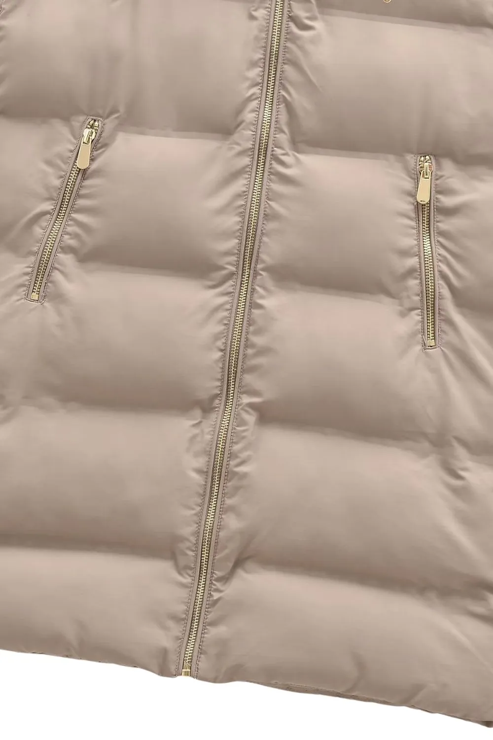 'Kennedy' Stand Collar Long Puffer Vest Coat