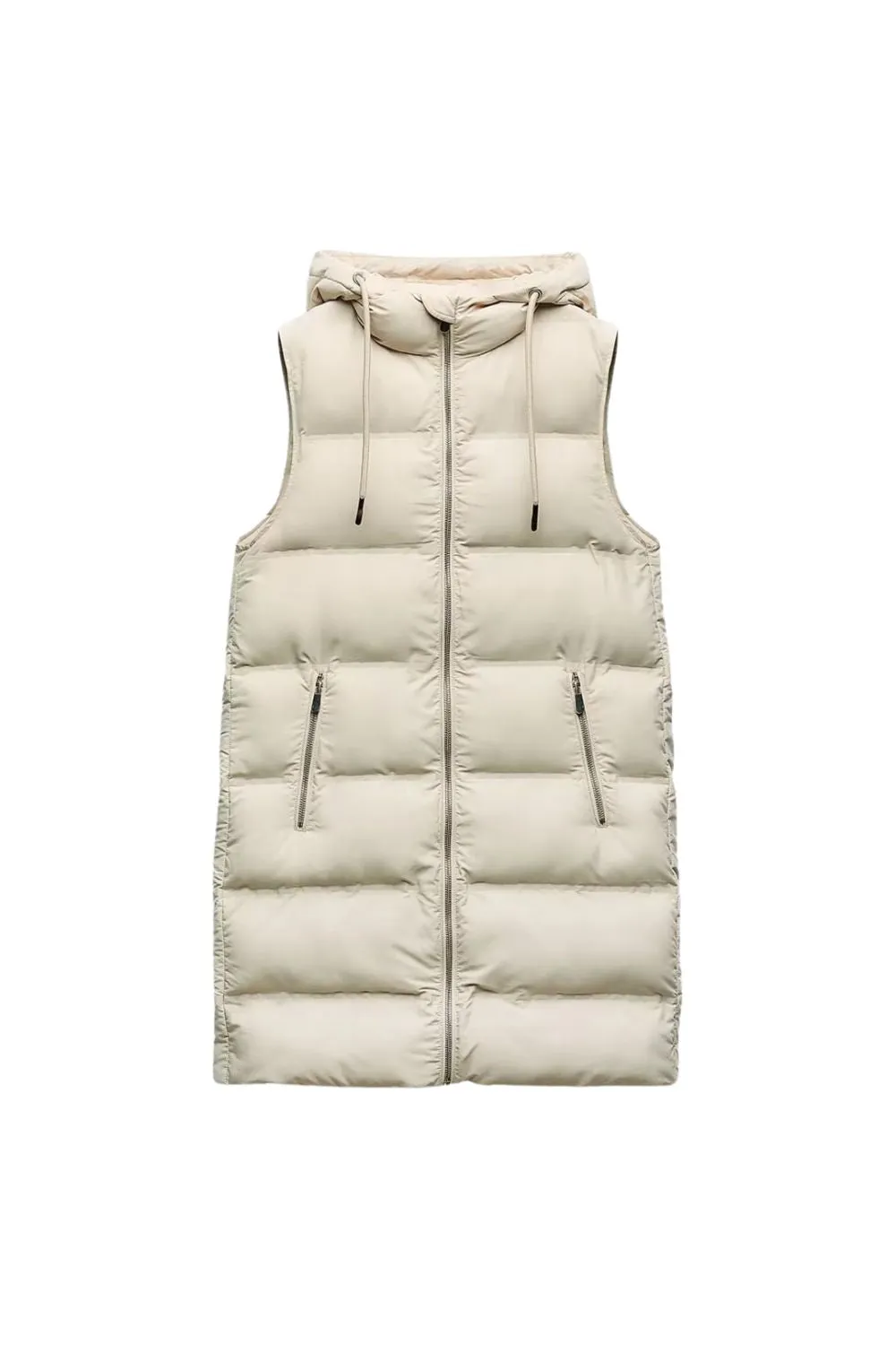 'Kennedy' Stand Collar Long Puffer Vest Coat