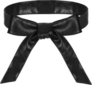 Leather Wrap Belt, 70.9 Inch Long PU Leather Tie Belt Obi Leathers Trench Coat Belts Long Sash Waist Wrap Belts for Women Waist Dress Coat Overcoat 1.5 Inch Wide