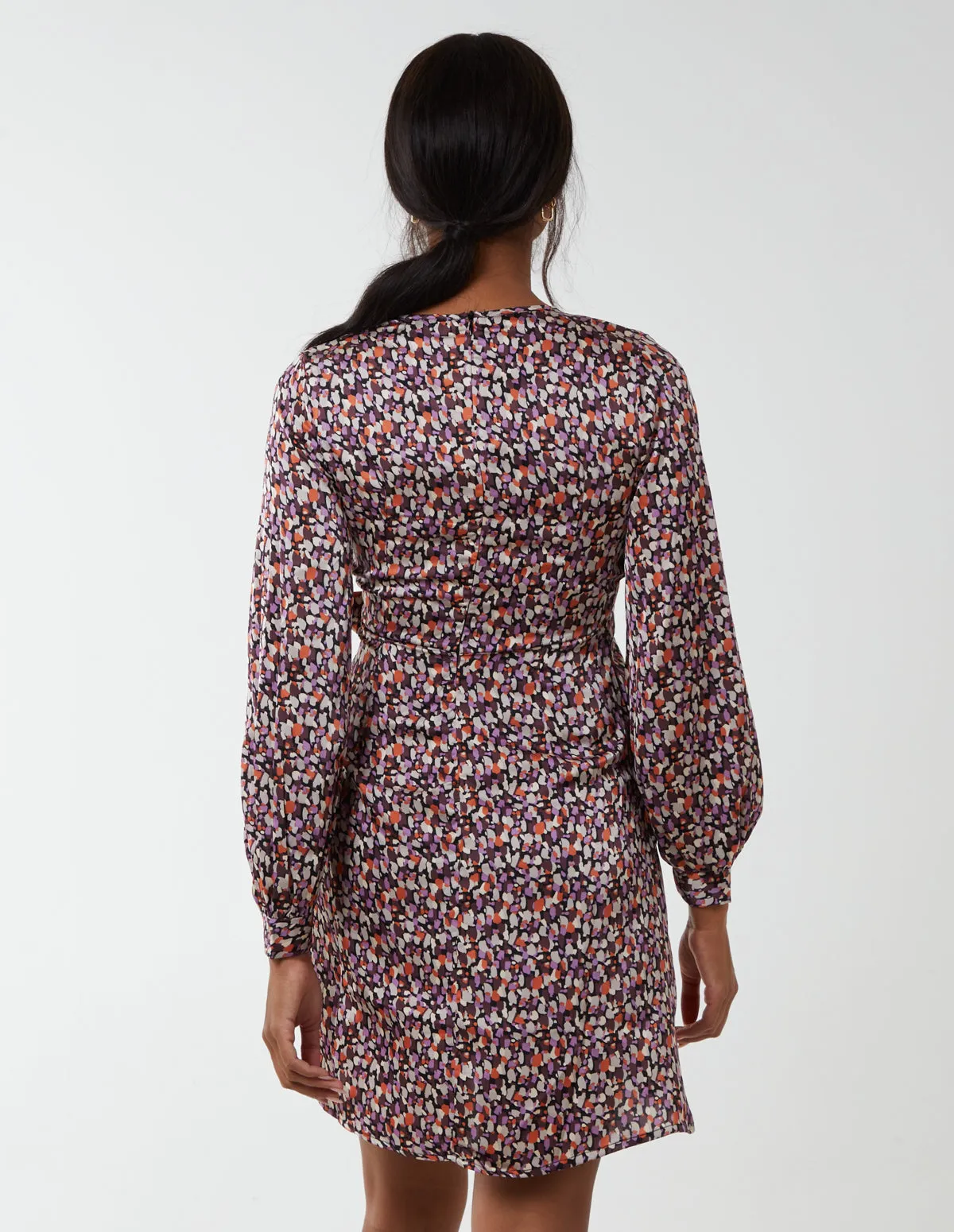 Long Sleeve Wrap Hem Dress