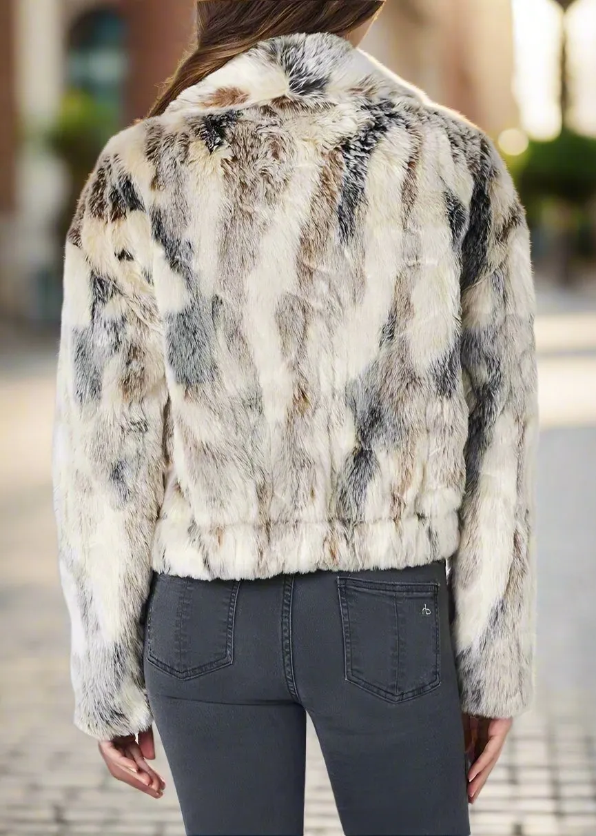 MULTICOLOR FAUX FUR JACKET