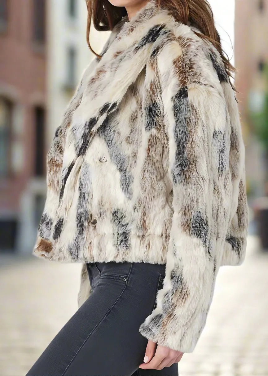 MULTICOLOR FAUX FUR JACKET