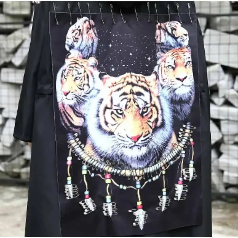 Printed Trench Jacket Hooded