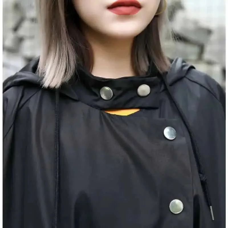 Printed Trench Jacket Hooded