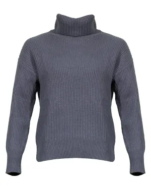 Ribbed Wool-Cashmere Turtleneck