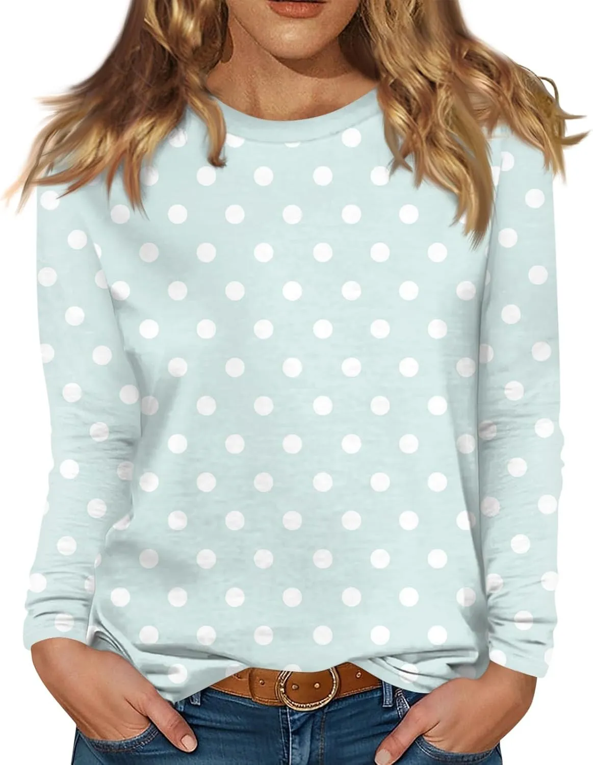 slqdgmryz Long Sleeve Thermal Shirt Women Fleece Lined Round Neck Cute Winter Tops Casual Warm Dressy Blouses Undershirts