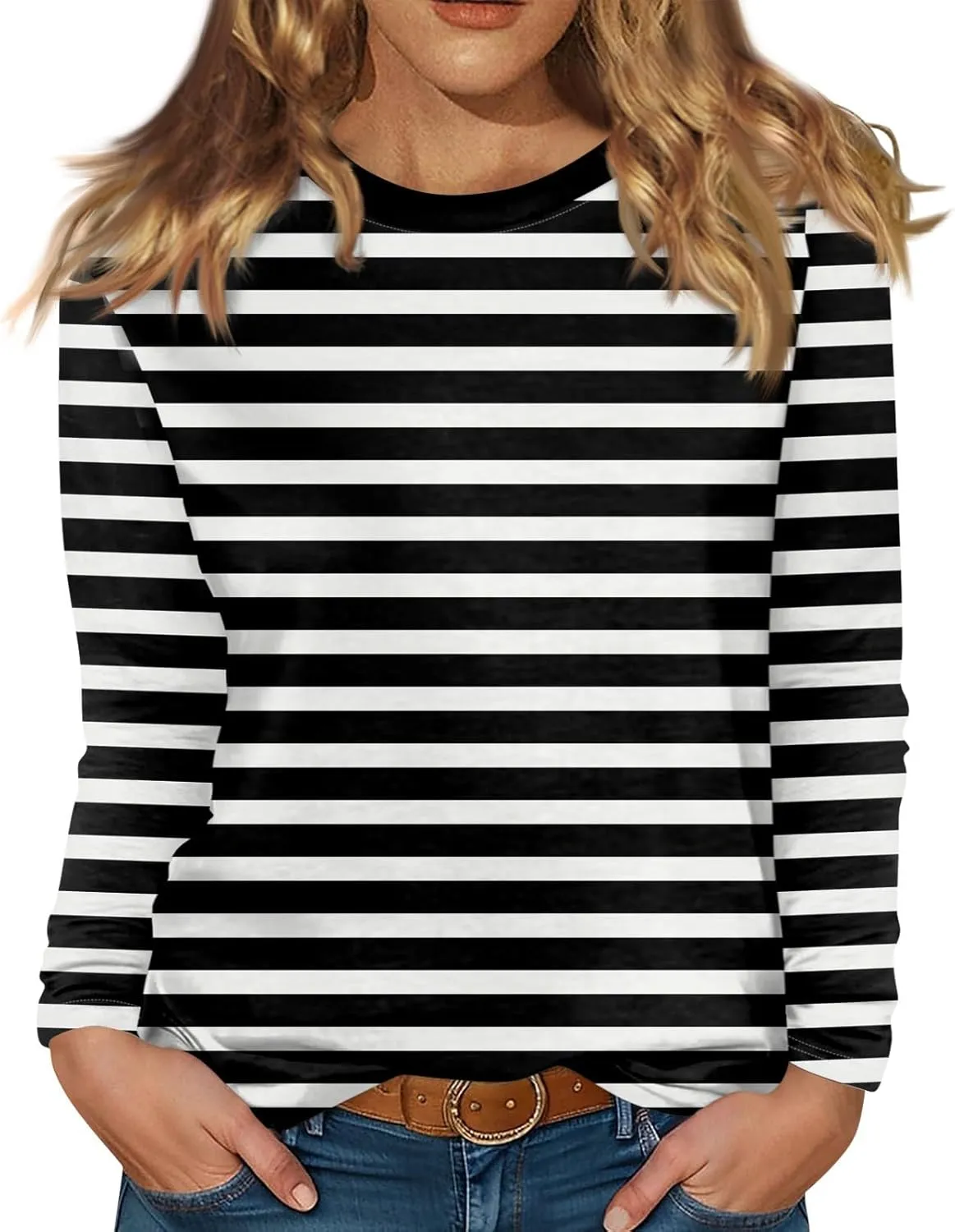 slqdgmryz Long Sleeve Thermal Shirt Women Fleece Lined Round Neck Cute Winter Tops Casual Warm Dressy Blouses Undershirts