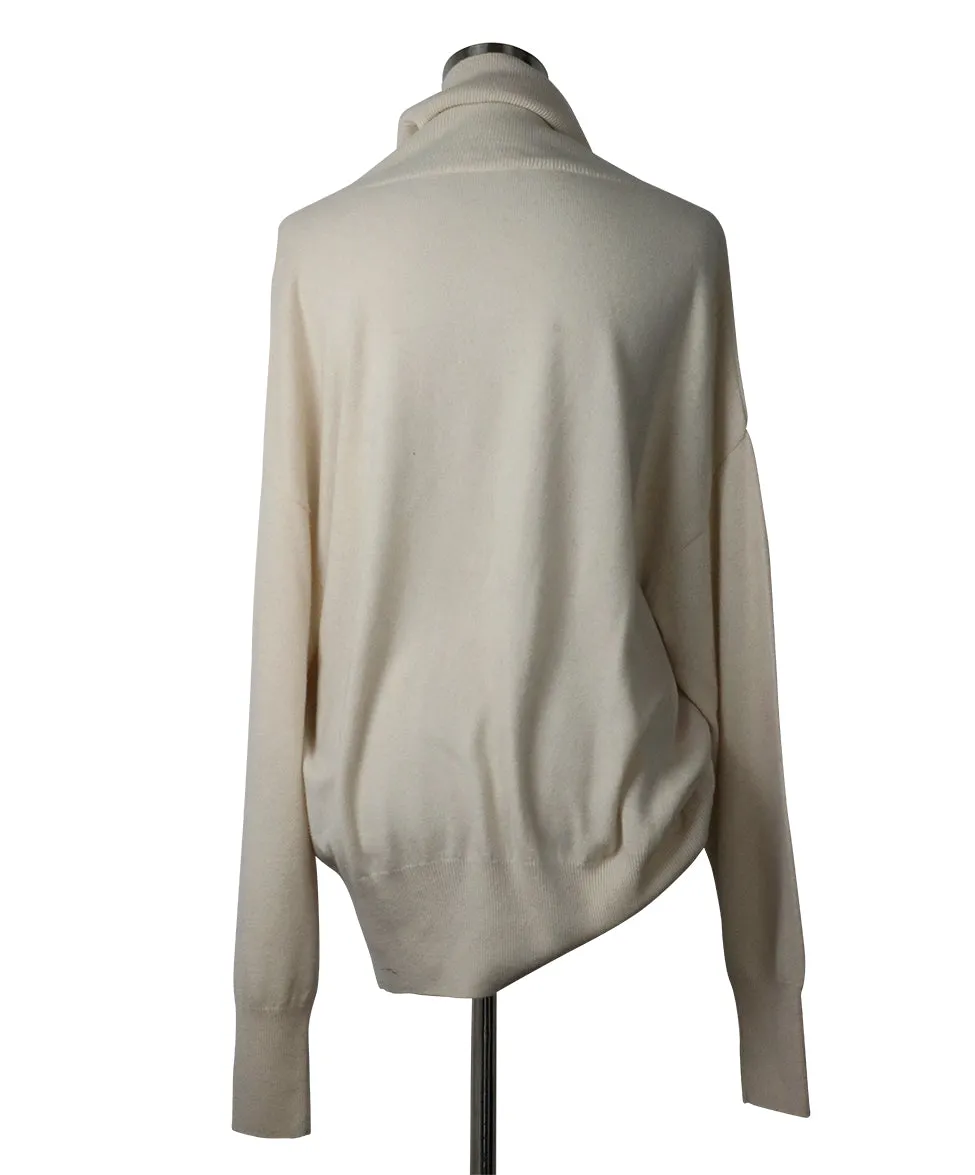Sonia Rykiel Ivory Cashmere Turtleneck sz 12