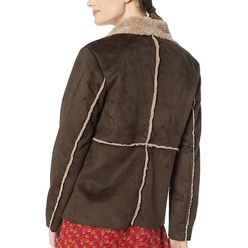 Women's Khaki Shearling Jacket