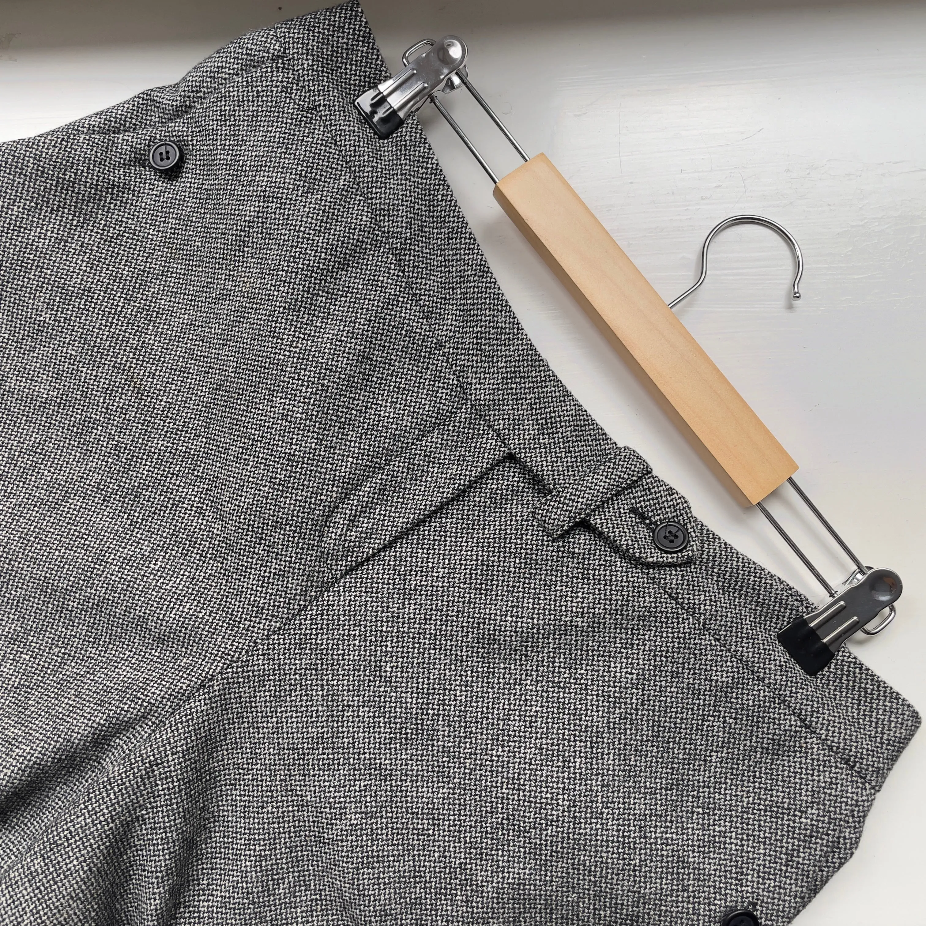 Wool Blend Bermuda Shorts - Gray Tweed - size EU40